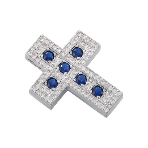 Hip-hop Retro Cross Copper Plating Inlay Zircon 18k Gold Plated Charms