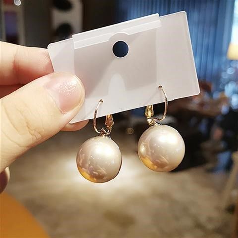1 Pair Elegant Round Water Droplets Plating Imitation Pearl Alloy Drop Earrings