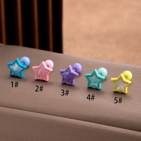 1 Piece Ear Cartilage Rings & Studs Japanese Style Sweet Star 316 Stainless Steel  Copper Plating Inlay Zircon