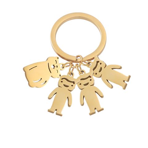 Cute Simple Style Animal Cartoon Character Titanium Steel Plating None 18K Gold Plated Keychain