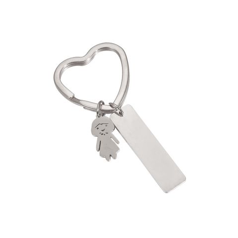 Simple Style Heart Shape Stainless Steel None Unisex Bag Pendant Keychain