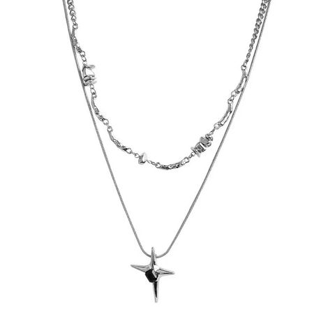 Simple Style Solid Color Eight-pointed Stars Alloy Plating Women's Pendant Necklace