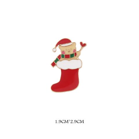 Cute Cartoon Character Santa Claus Elk Zinc Alloy Plating Unisex Brooches
