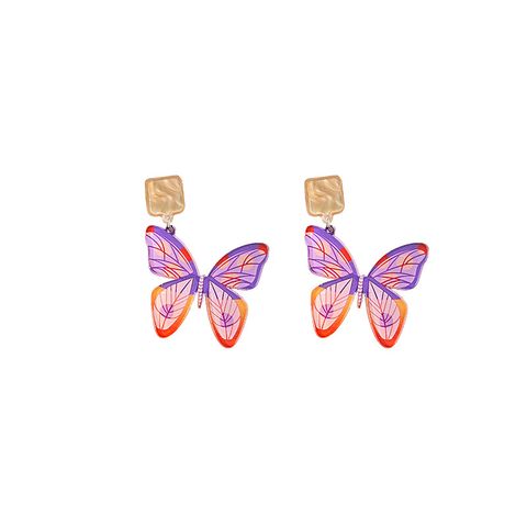 1 Pair Casual Butterfly Plating Arylic Drop Earrings
