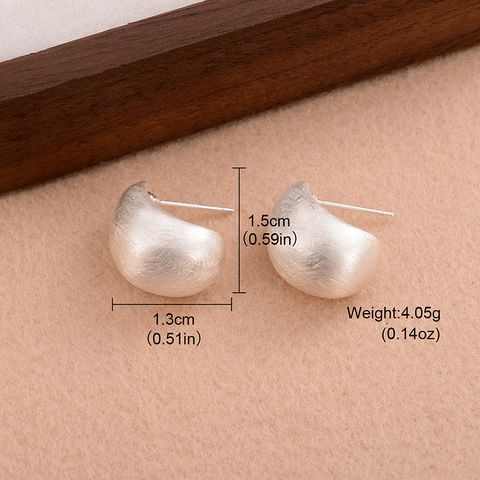 1 Pair Simple Style Solid Color Plating Copper Alloy Silver Plated Ear Studs