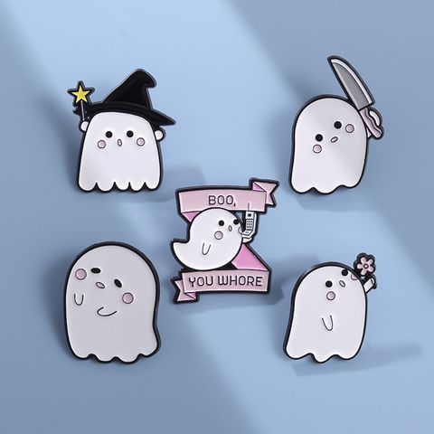 Cartoon Style Cute Ghost Alloy Stoving Varnish Women's Brooches
