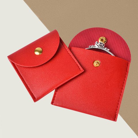Simple Style Solid Color Flannel Jewelry Packaging Bags