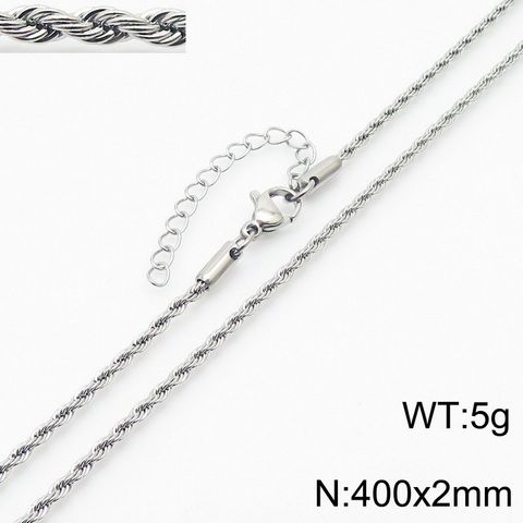 Simple Style Twist Stainless Steel Plating Necklace