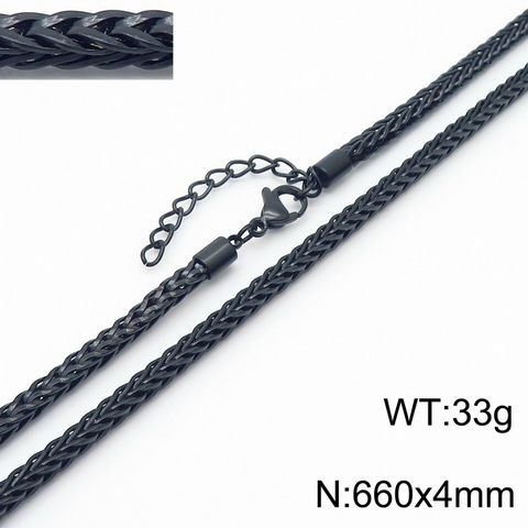 Punk Solid Color Titanium Steel Plating Chain Men's Sweater Chain Necklace