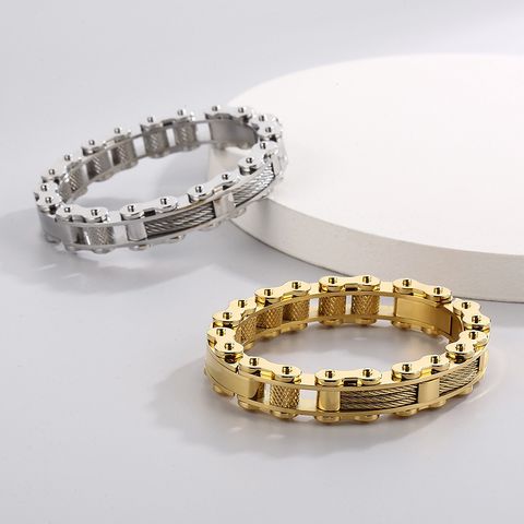 Punk Gear Titanium Steel Chain Men's Bracelets