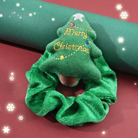 Women's Cute Christmas Modern Style Christmas Tree Santa Claus Cloth Hair Tie