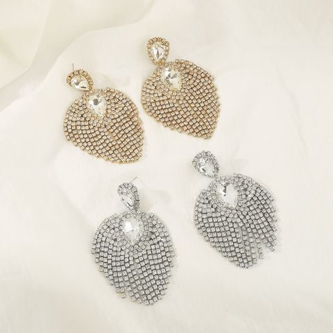 1 Pair Modern Style Simple Style Heart Shape Rhinestone Drop Earrings