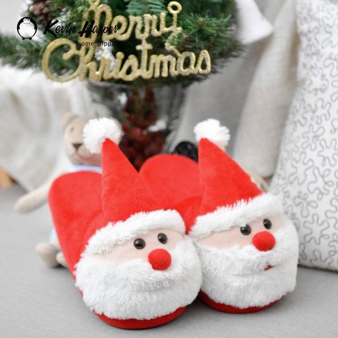 Kid's Casual Santa Claus Round Toe Cotton Slippers