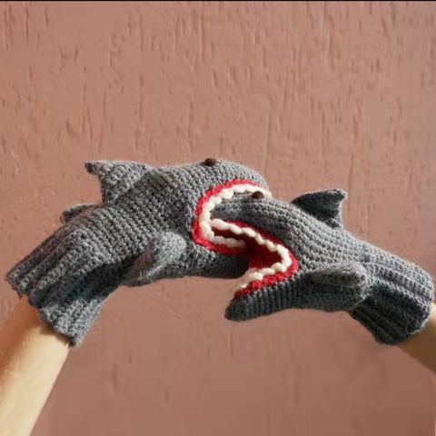 Mujeres Estilo Clásico Tiburón Guantes 1 Par