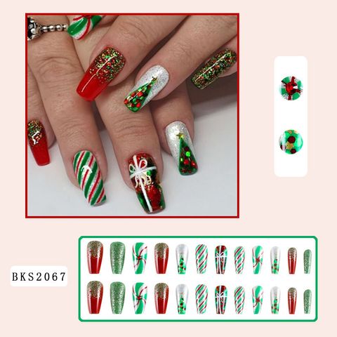 Retro Sweet Starry Sky Plaid Plastic Nail Patches 1 Set