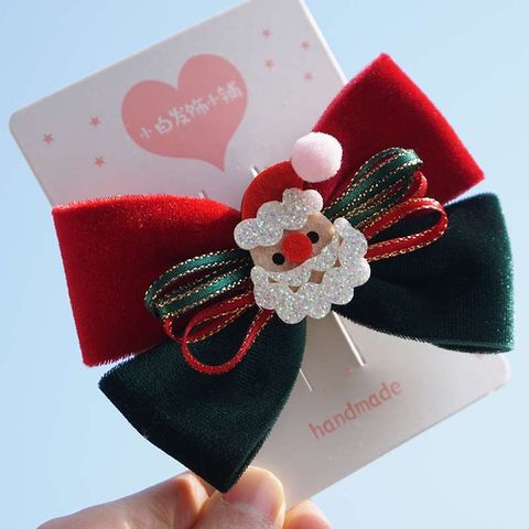 Classic Style Bow Knot Cloth Patchwork Hair Clip