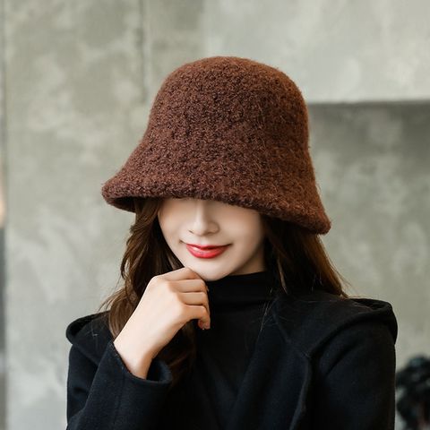 Women's Simple Style Solid Color Eaveless Bucket Hat