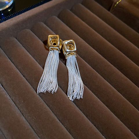 1 Pair Cute Sweet Geometric Tassel Chain Alloy Drop Earrings