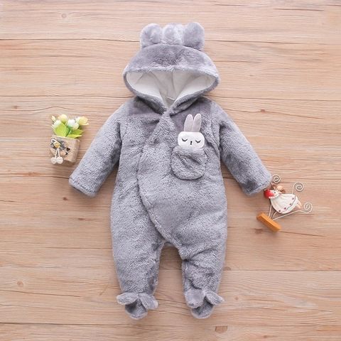Classic Style Solid Color Bejirog Polyester Baby Rompers