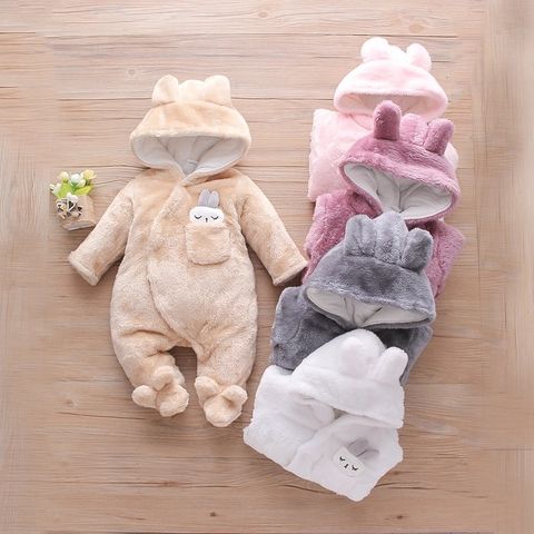 Classic Style Solid Color Bejirog Polyester Baby Rompers