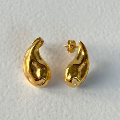 1 Pair Basic Solid Color Plating Titanium Steel 18k Gold Plated Ear Studs