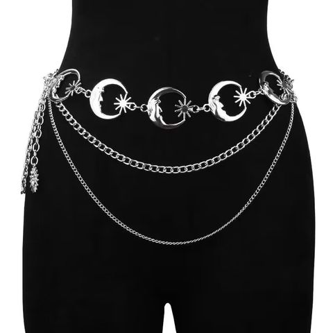 Ins Style Retro Sun Alloy Chain Women's Waist Chain