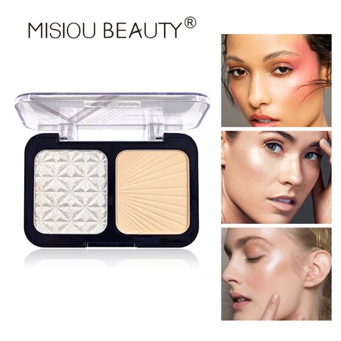 Casual Rose Gold Champagne Solid Color Plastic Shading Powder Pressed Powder Highlight