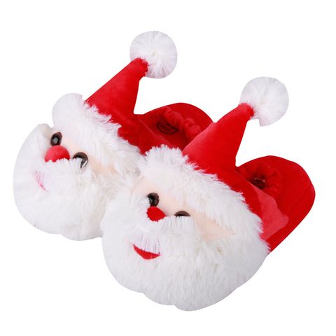 Kid's Casual Santa Claus Round Toe Cotton Slippers