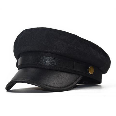 Unisex Vintage Style Solid Color Patchwork Flat Eaves Beret Hat