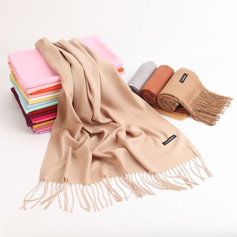 Women's Cute Sweet Simple Style Solid Color Polyester Scarf