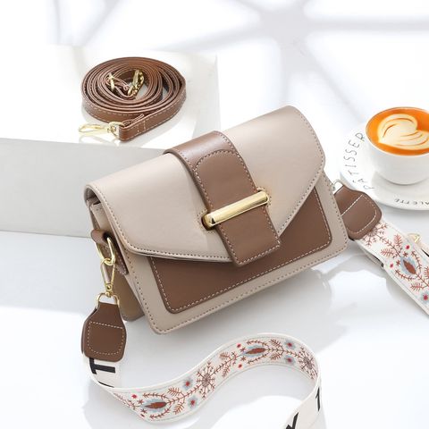 Women's Small All Seasons Pu Leather Solid Color Classic Style Square Flip Cover Shoulder Bag