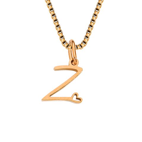 Stainless Steel Simple Style Plating Letter Pendant Necklace