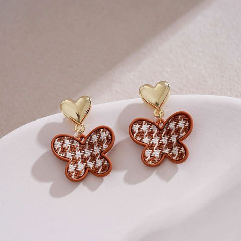 1 Pair Vintage Style Butterfly Alloy Drop Earrings