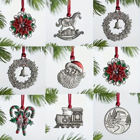 Christmas Cute Santa Claus Alloy Home Party Hanging Ornaments