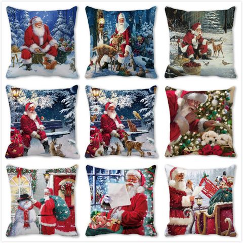 Pastoral Santa Claus Chemical Fiber Pillow Cases