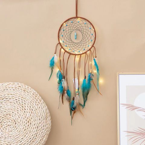 Retro Romantic Pastoral Star Moon Feather Pendant Artificial Decorations