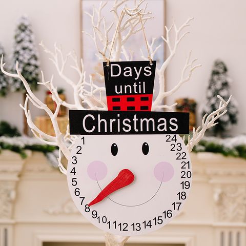 Christmas Cartoon Style Cute Snowman Wood Indoor Outdoor Hanging Ornaments