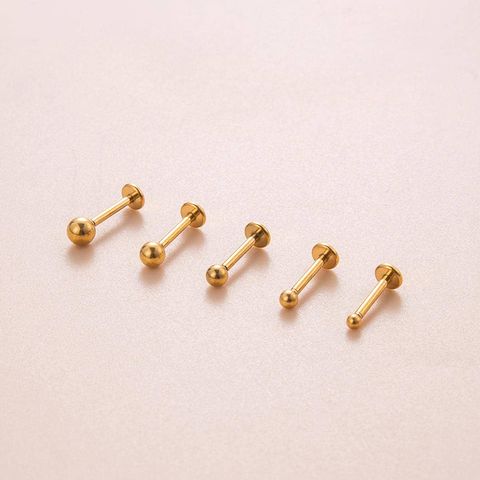1 Piece Ear Cartilage Rings & Studs Sweet Simple Style Classic Style Geometric Round 316 Stainless Steel  Plating
