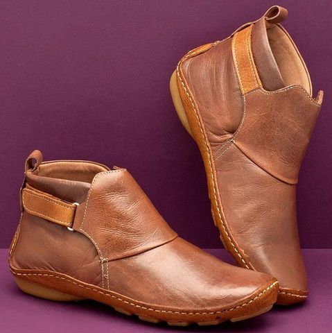 Women's Casual Solid Color Round Toe Martin Boots