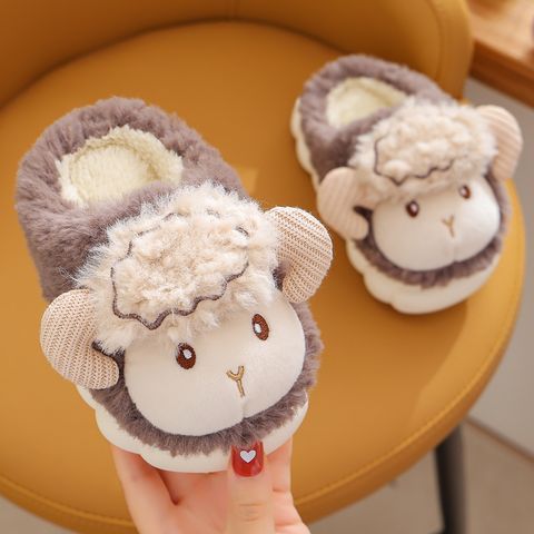 Kid's Casual Cartoon Round Toe Cotton Slippers