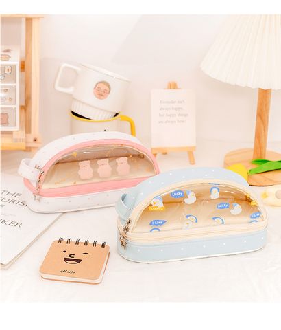 Cartoon Pvc Leather Class Learning Korean Style Pencil Case