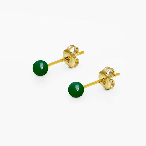 1 Pair Vintage Style Simple Style Solid Color Plating Copper 18K Gold Plated Ear Studs