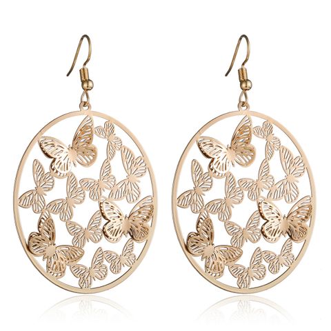 1 Pair Sweet Butterfly Plating Metal Drop Earrings