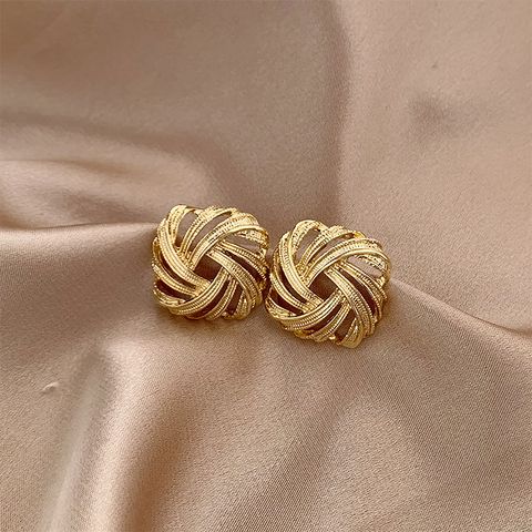 Wholesale Jewelry Simple Style Square Alloy Gold Plated Plating Ear Cuffs Ear Studs