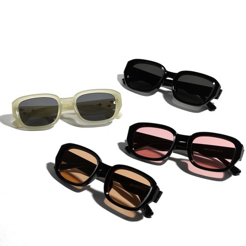 Hip-hop Streetwear Solid Color Ac Polygon Full Frame Women's Sunglasses