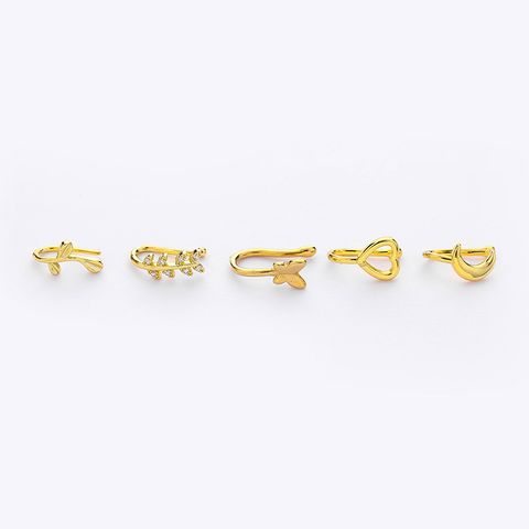 1 Piece Nose Rings & Studs Simple Style Classic Style Heart Shape Copper Plating Gold Plated Nose Rings & Studs
