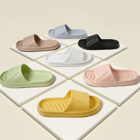 Unisex Basic Solid Color Open Toe Home Slippers