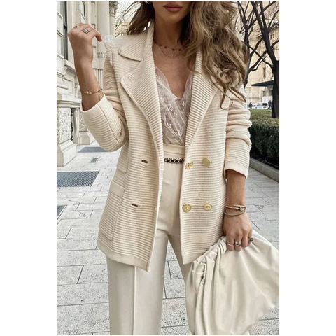 Women's Blazer Long Sleeve Blazers Button Simple Style Solid Color
