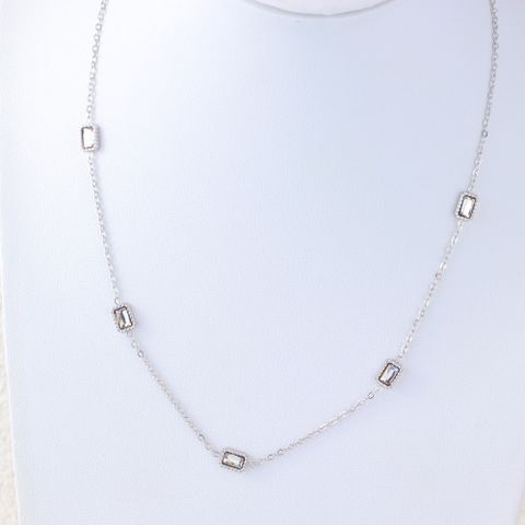 Wholesale Simple Style Geometric Stainless Steel Plating Inlay Zircon Necklace