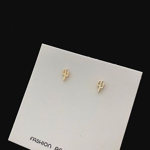1 Pair Cute Sweet Cactus Heart Shape Butterfly Plating Inlay Alloy Zircon Ear Studs
